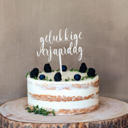 Caketopper hout gelukkige verjaardag taarttopper