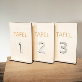 Tafelnummers hout (verschillende ontwerpen mogelijk)
