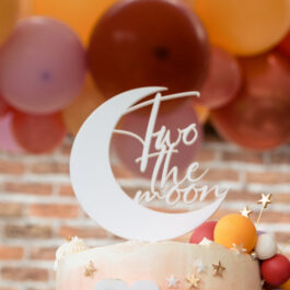 Caketopper maan "Two the moon"